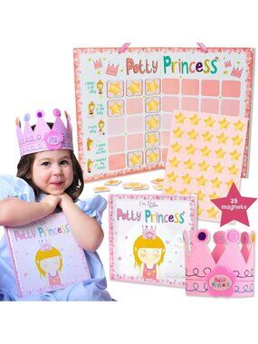 Potty Training Princess Set - 3-Piece Adjustable Kit with Magnetic Chart